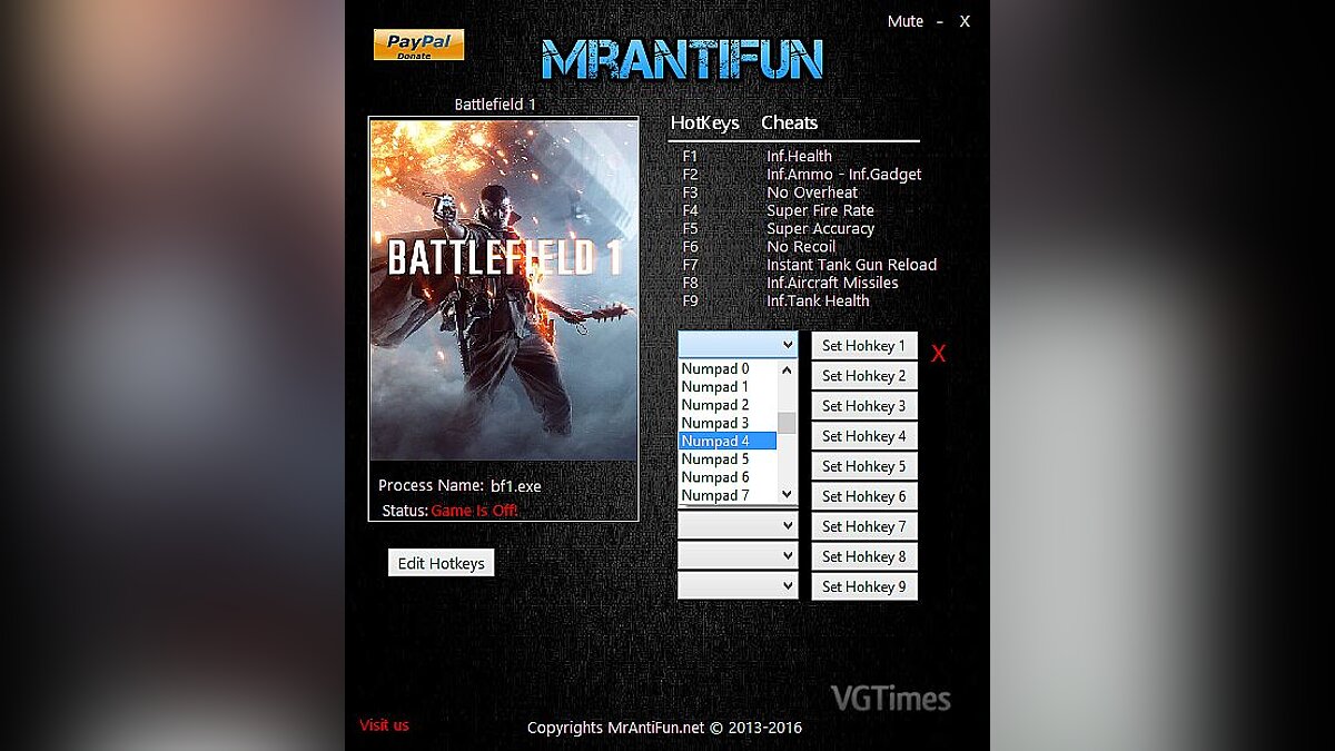 Battlefield 1 — Trainer (+10) [9198] [MrAntiFun]