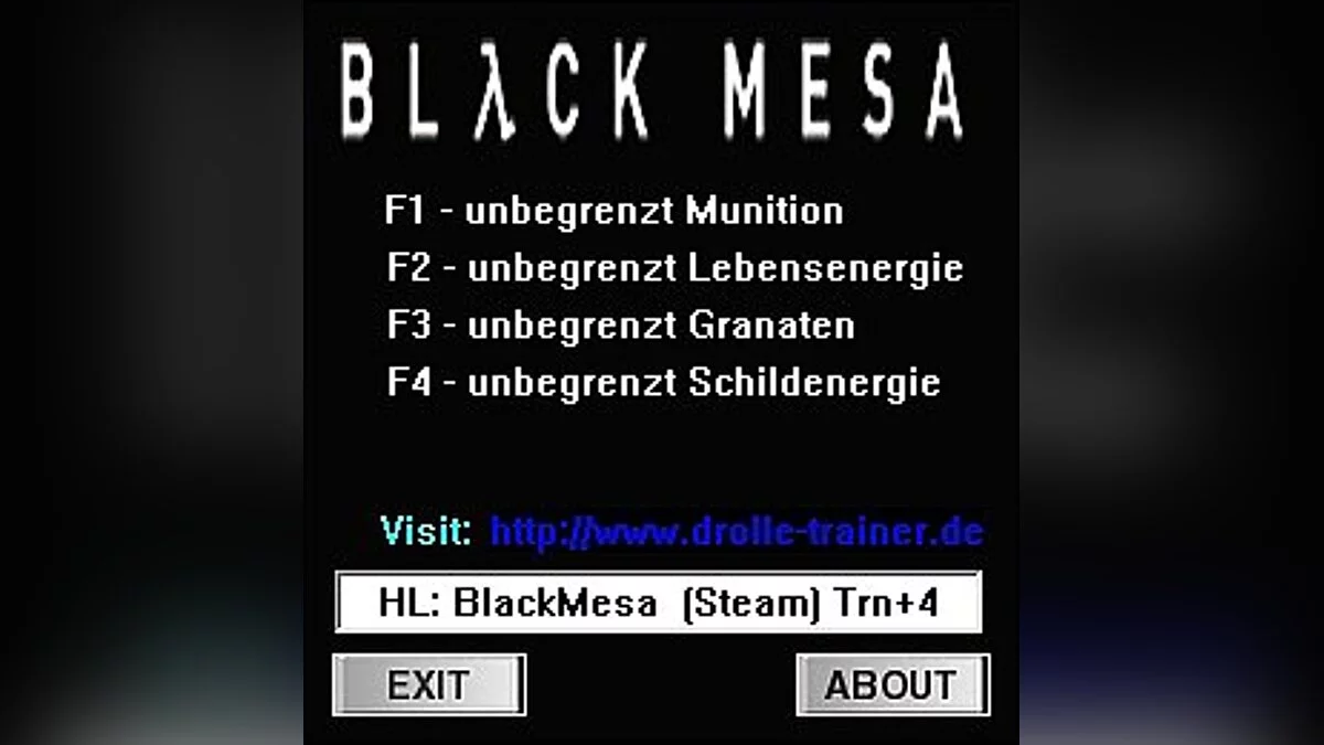 Black Mesa — Trainer (+4) [1.0: Steam Version] [dR.oLLe]