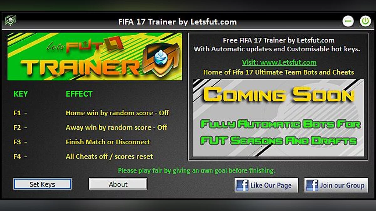 FIFA 17 — Trainer (+3) [1.0] [Letsfut]