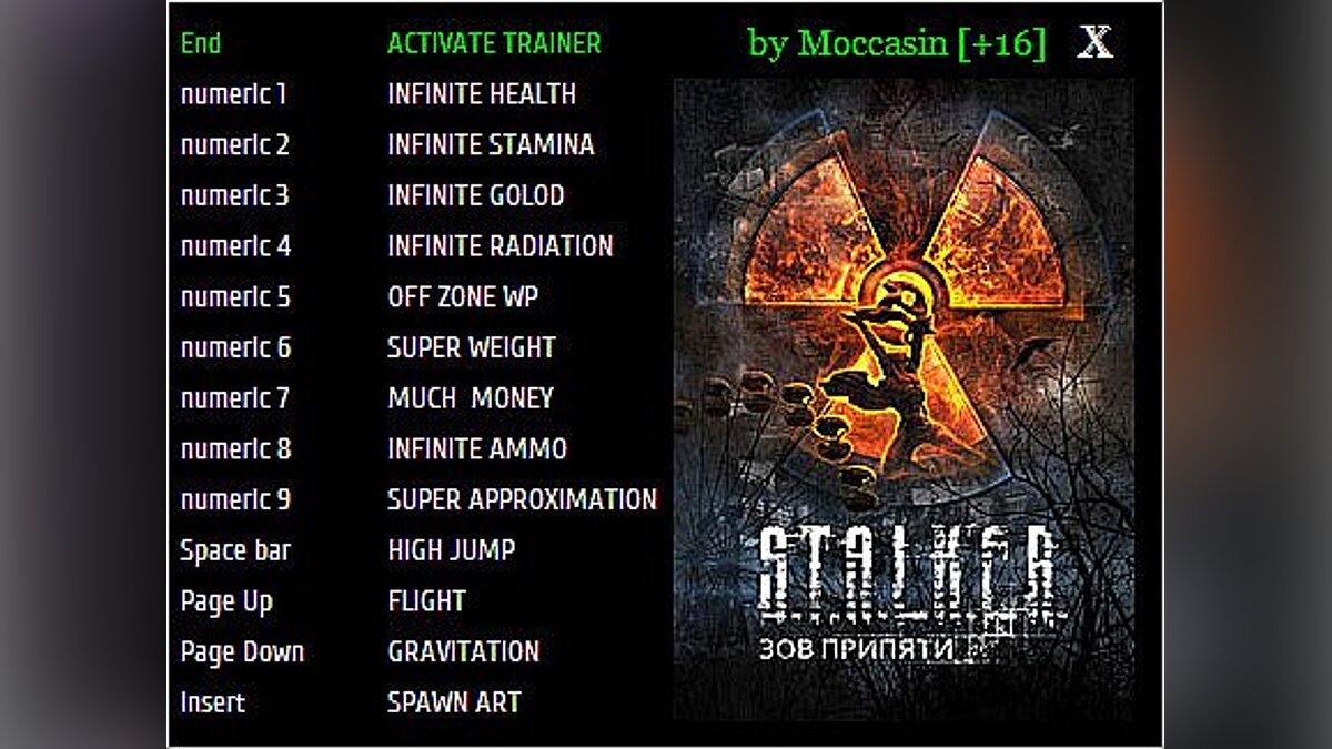 S.T.A.L.K.E.R.: Call of Pripyat — Trainer [Repack - Steam] (+16) [ALL VERSION] [Moccasin]