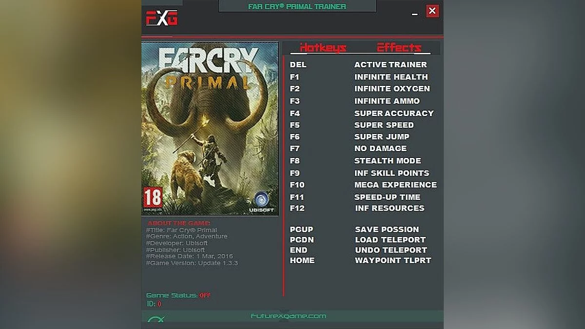 Far Cry: Primal — Entrenador / entrenador (+16) [1.3.3] [Futurex]