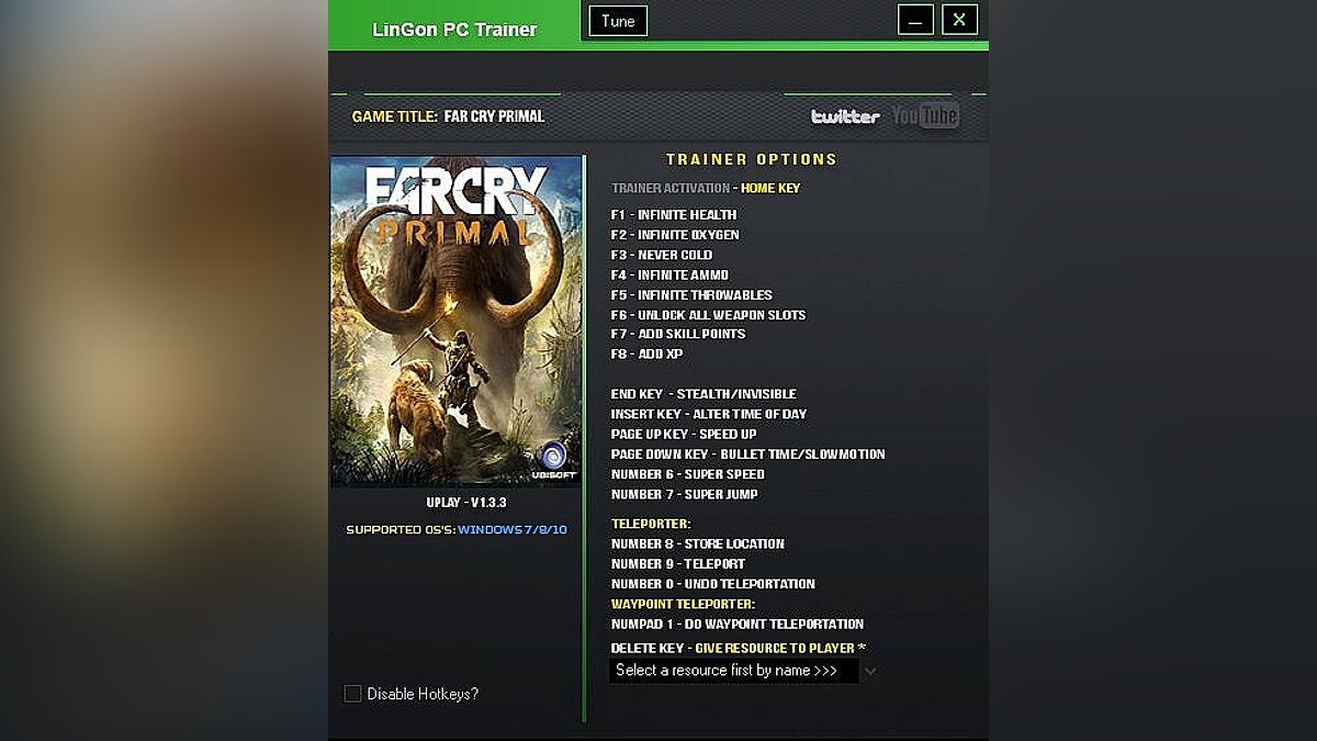 Far Cry: Primal — Trainer (+18) [1.3.3] [LinGon]