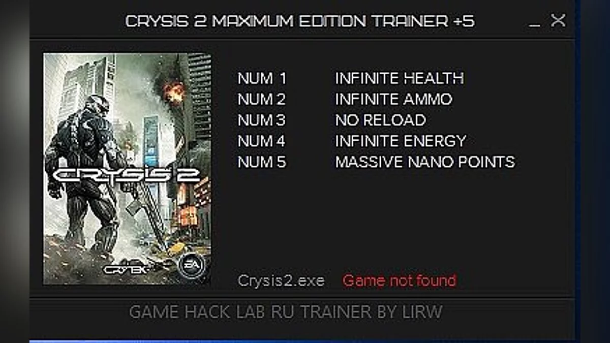 Crysis 2 — Trainer (+5) [1.0] [LIRW/GHL]