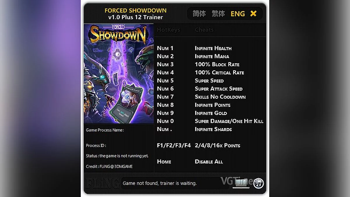 FORCED SHOWDOWN — Trainer (+12) [1.0: 32 / 64bit] [FLiNG]