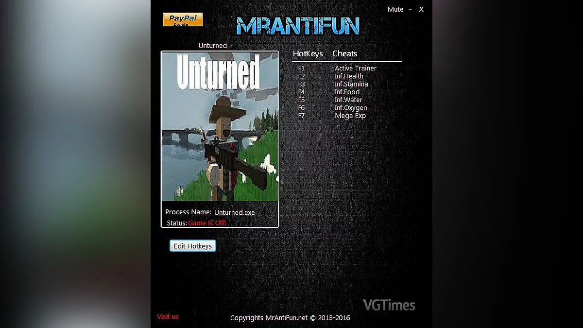 Unturned — Трейнер / Trainer (+6) [3.16.1.1: 64bit] [MrAntiFun]