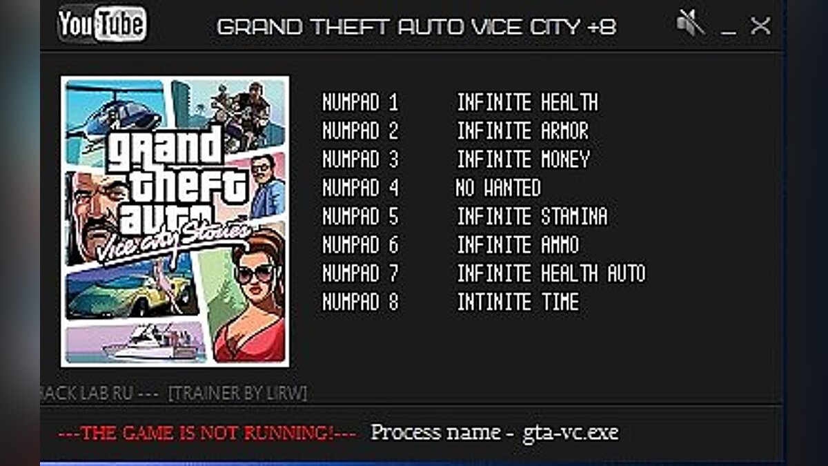 Grand Theft Auto: Vice City — Trainer (+8) [Latest Steam] [LIRW / GHL]