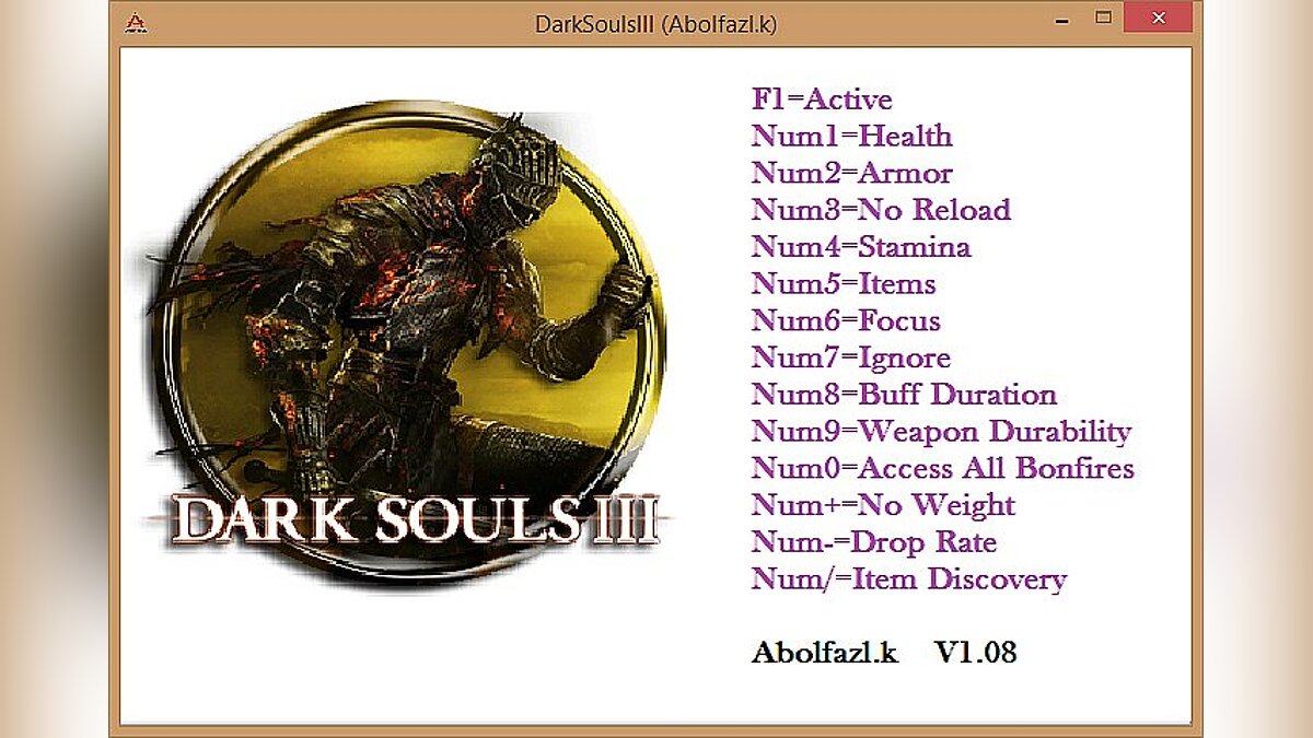 Dark Souls 3 — Trainer (+13) [1.08] [Abolfazl.k]