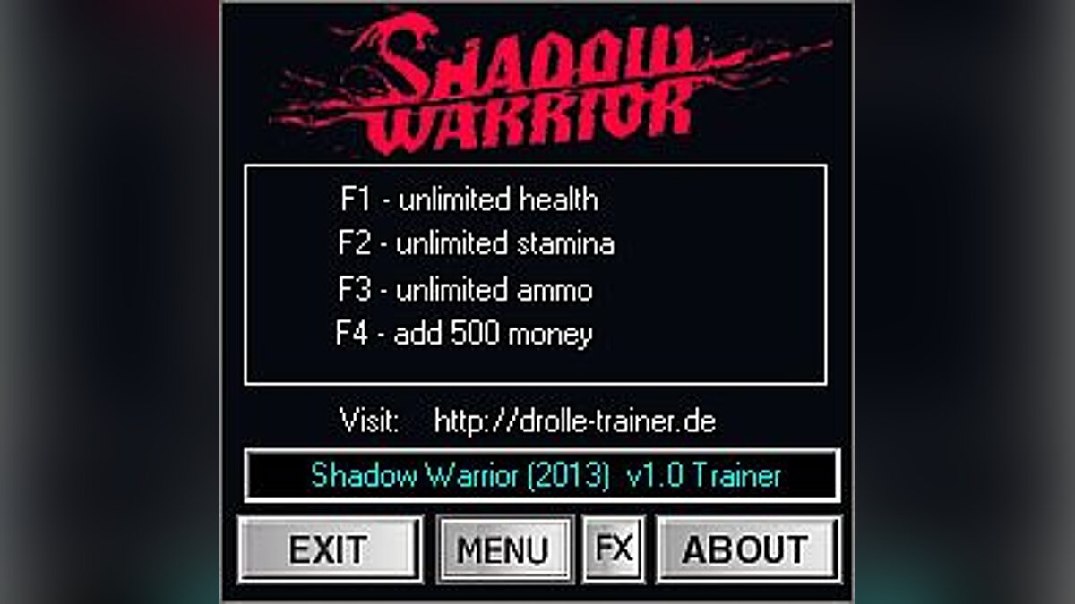 Shadow Warrior — Trainer (+4) [1.0 & 1.04] [dR.oLLe]