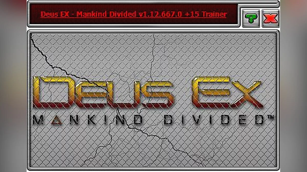 Deus Ex: Mankind Divided — Trainer (+15) [1.12.667.0] [iNvIcTUs orCuS / HoG]