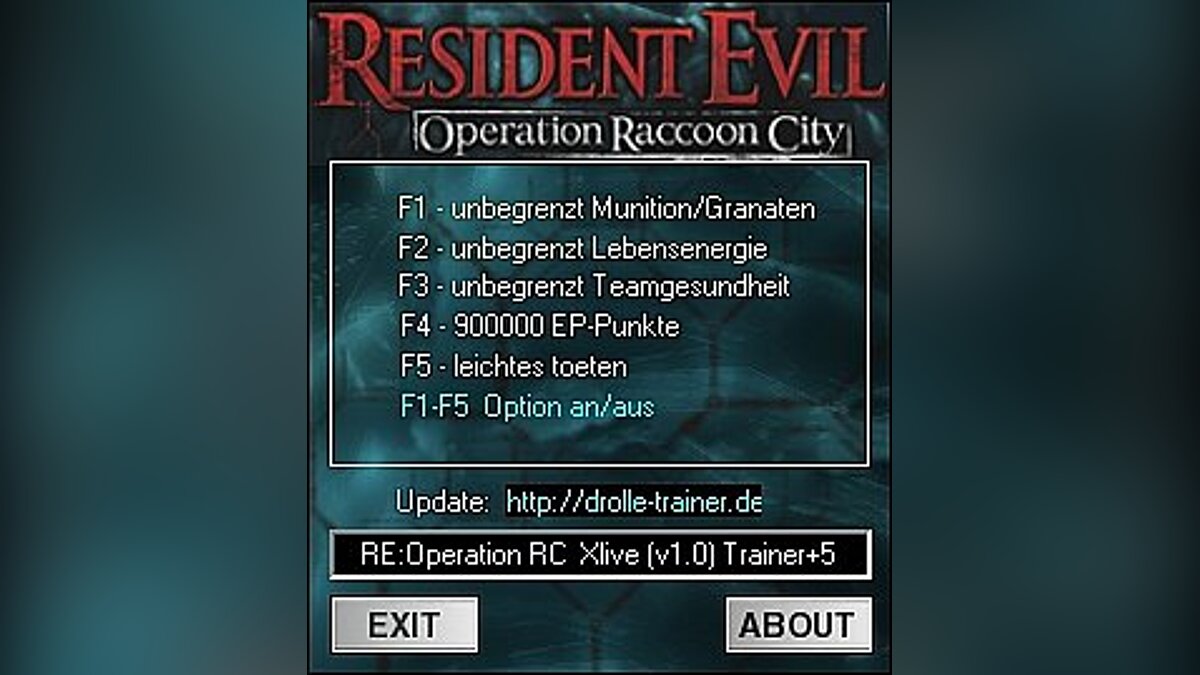 Resident Evil: Operation Raccoon City — Trainer (+5) [1.0] [dr.olle]