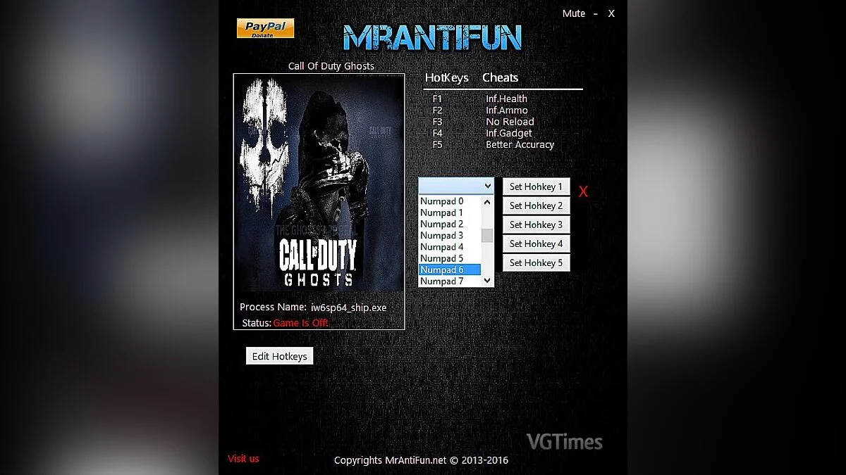 Call of Duty: Ghosts — Trainer (+5) [3.15] [MrAntiFun]