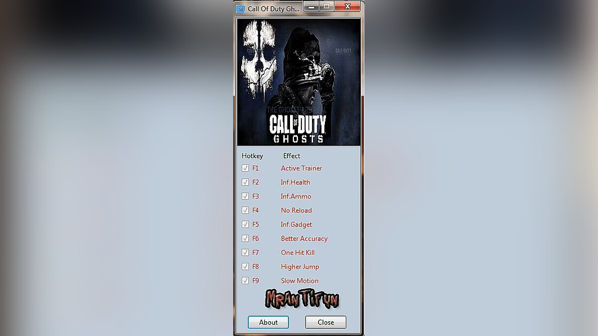 Call of Duty: Ghosts — Trainer (+8) [Update 5] [MrAntiFun]