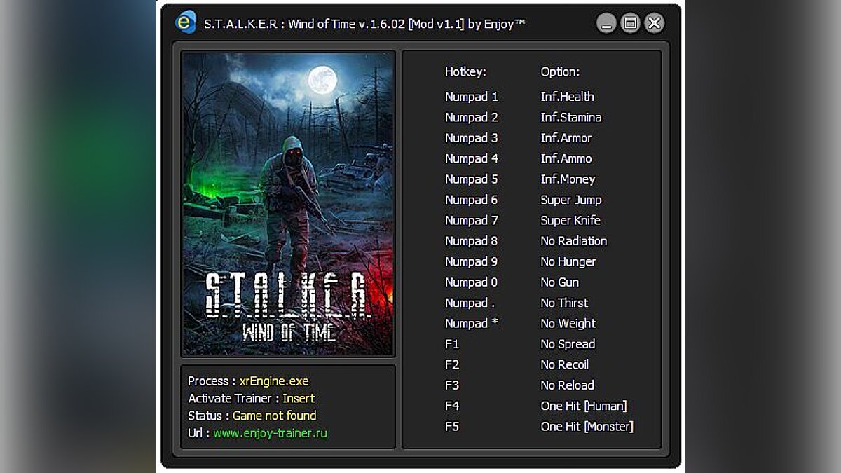 S.T.A.L.K.E.R.: Call of Pripyat — Trainer (+17) [Mod 1.1 Final] [Enjoy / ENJ]