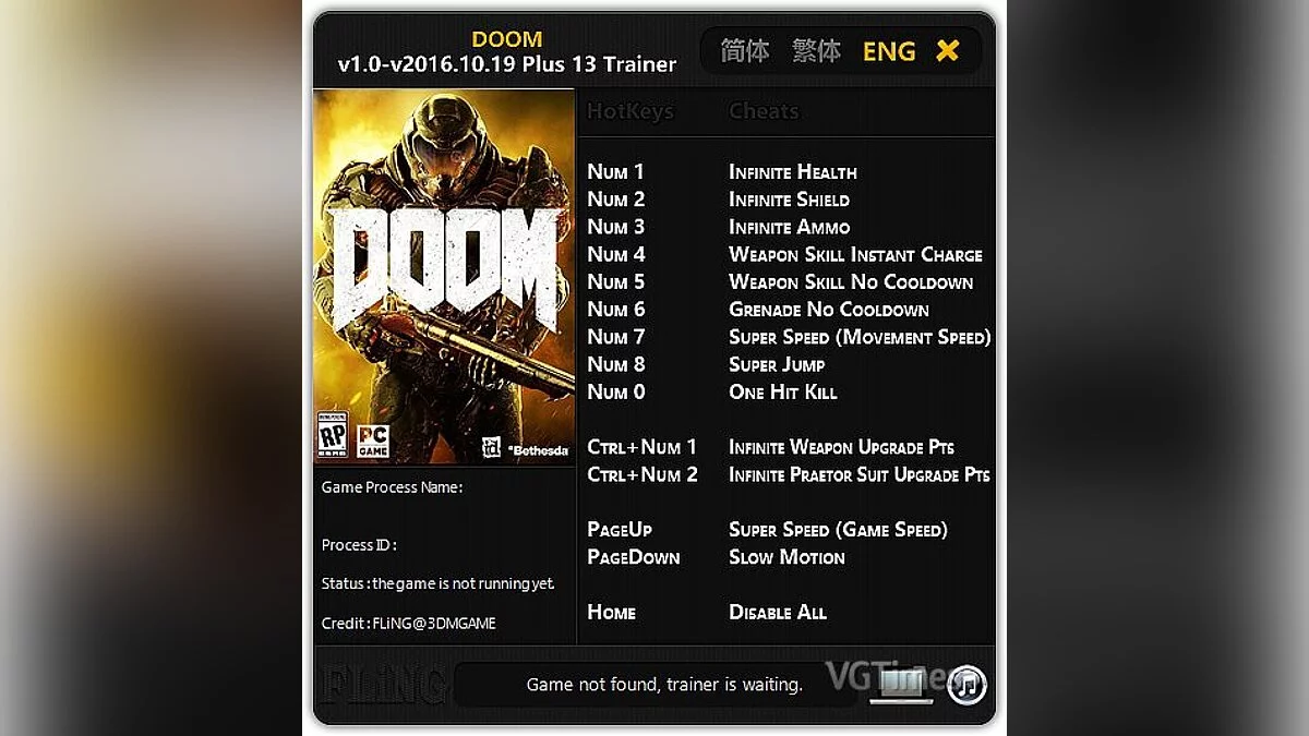 Doom — Trainer (+13) [1.0 - Update 10/19/16] [FLiNG]