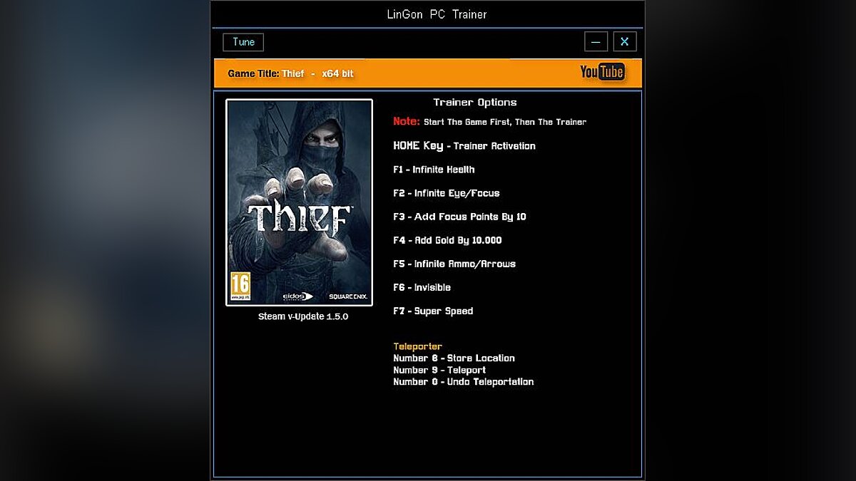 Thief — Trainer (+9) [1.0.5: 64 Bit] [LinGon]