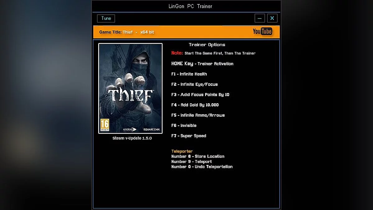 Thief — Trainer (+9) [1.0.5: 64 Bit] [LinGon]