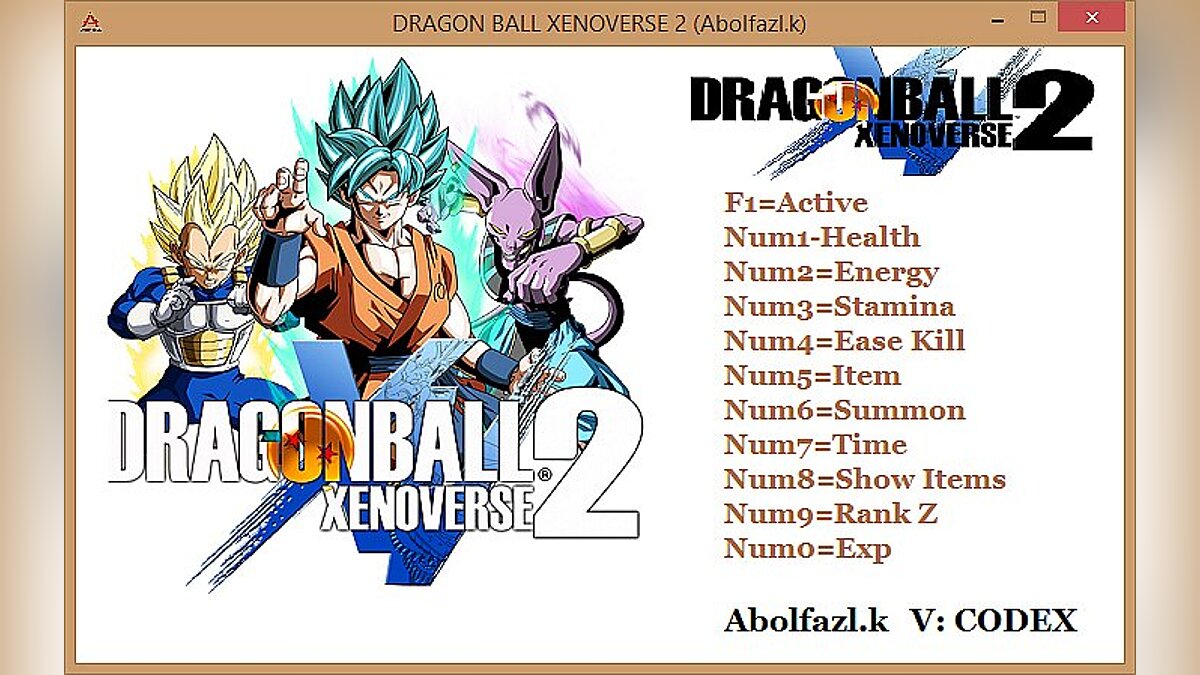 Dragon Ball Xenoverse 2 — Trainer (+10) [1.02-1.03] [Abolfazl.k]