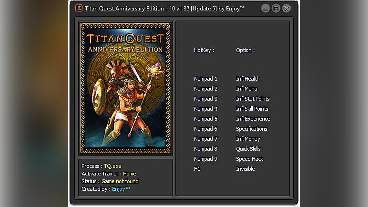 Titan Quest — Trainer (+10) [v1.32 [Update 5]] [Enjoy]