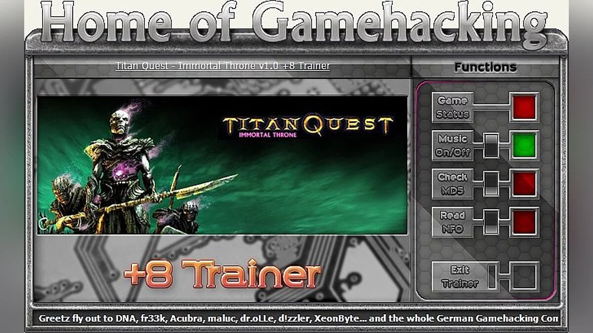 Titan Quest — Trainer (+8) [1.0] [HoG/sILeNt heLLsCrEAm]