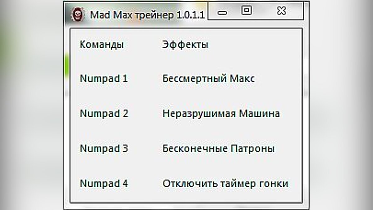 Mad Max — Trainer (+4) [1.0.1.1] [-Al-ex-]