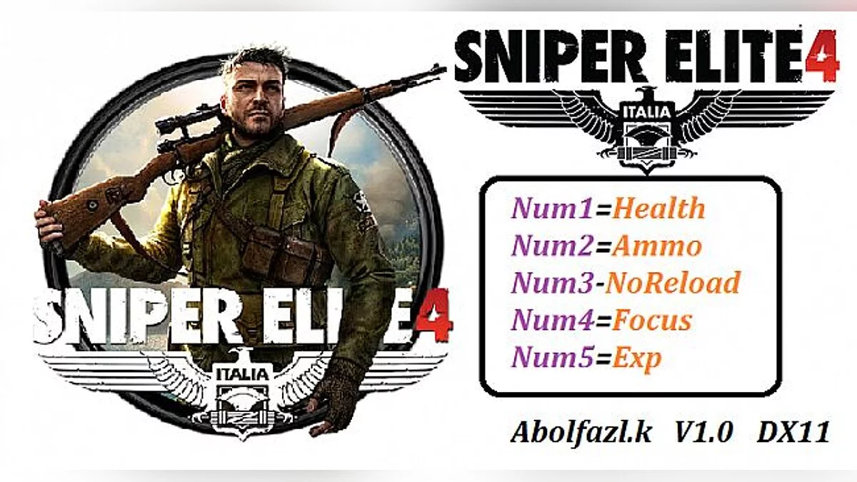 Sniper Elite 4 — Entraîneur / entraîneur (+5) [1.0: DX11] [Abolfazl.k]