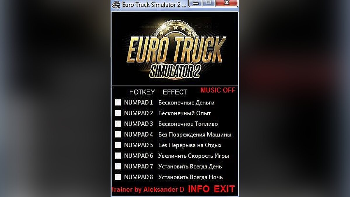 Euro Truck Simulator 2 — Trainer (+8) [1.9.24.1s] [Aleksander D]