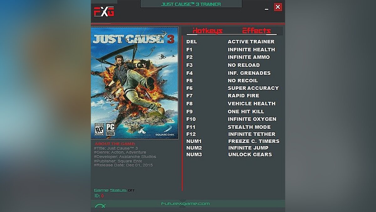 Just Cause 3 — Trainer (+15) [1.05] [FutureX]