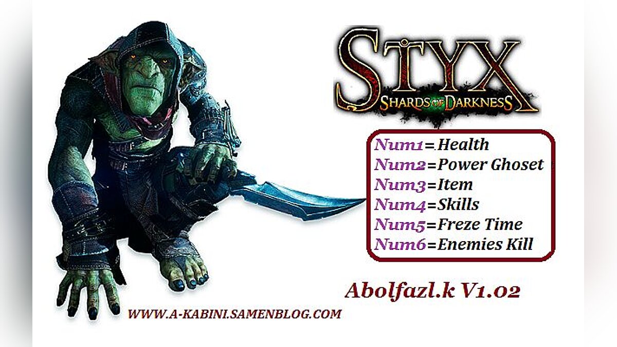 Styx: Shards of Darkness — Trainer (+6) [1.02: x64] [Abolfazl.k]