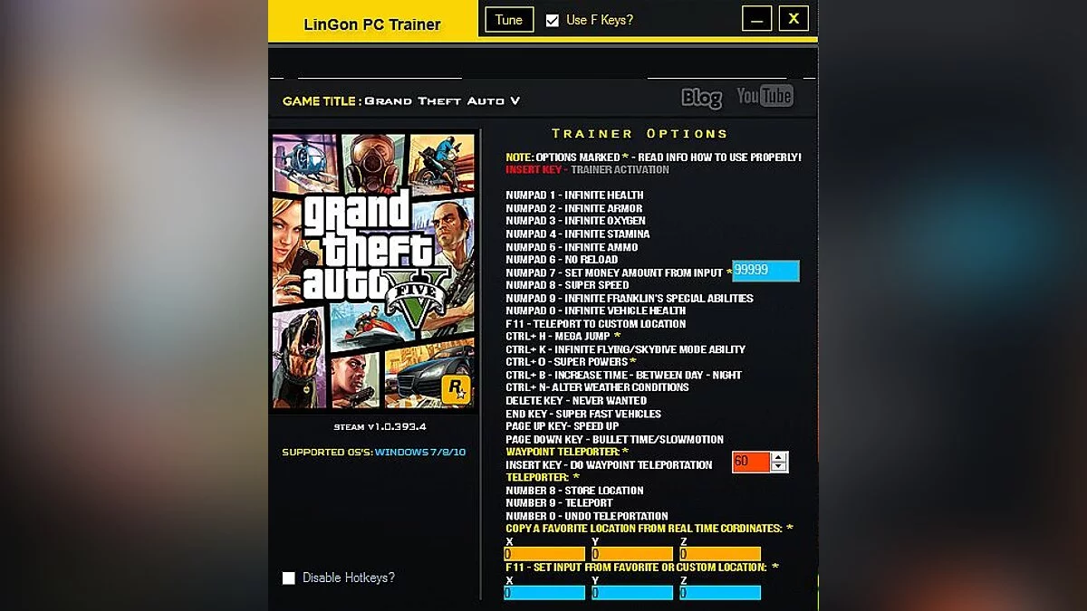 GTA 5 — Trainer (+24) [1.0.393.4] [LinGon]