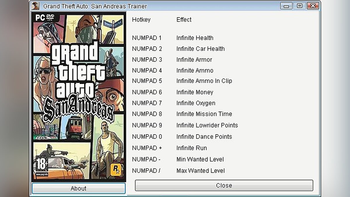 Grand Theft Auto: San Andreas — Trainer (+13) [1.0.1] [GRIZZLY]