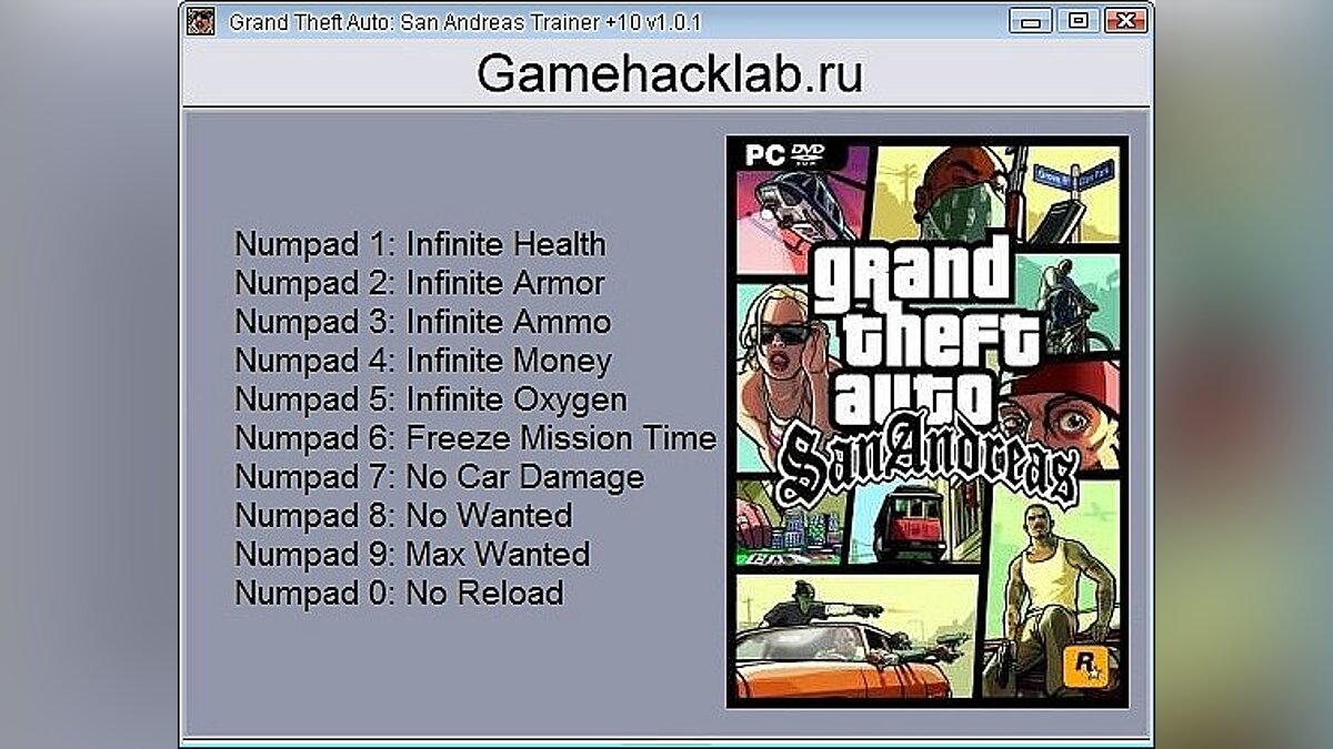 Grand Theft Auto: San Andreas — Trainer (+10) [1.0.1] [24K]