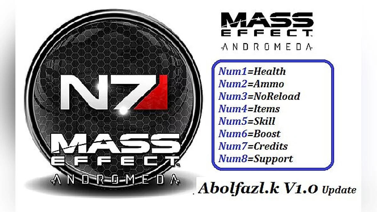 Mass Effect: Andromeda — Entrenador / entrenador (+8) [1.0: x64] [abolfazl.k]