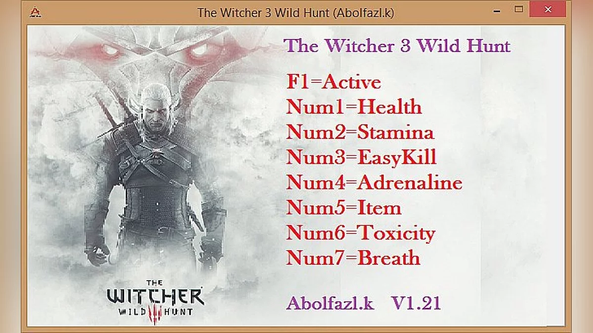 The Witcher 3: Wild Hunt — Entrenador / entrenador (+7) [1.21] [abolfazl.k]