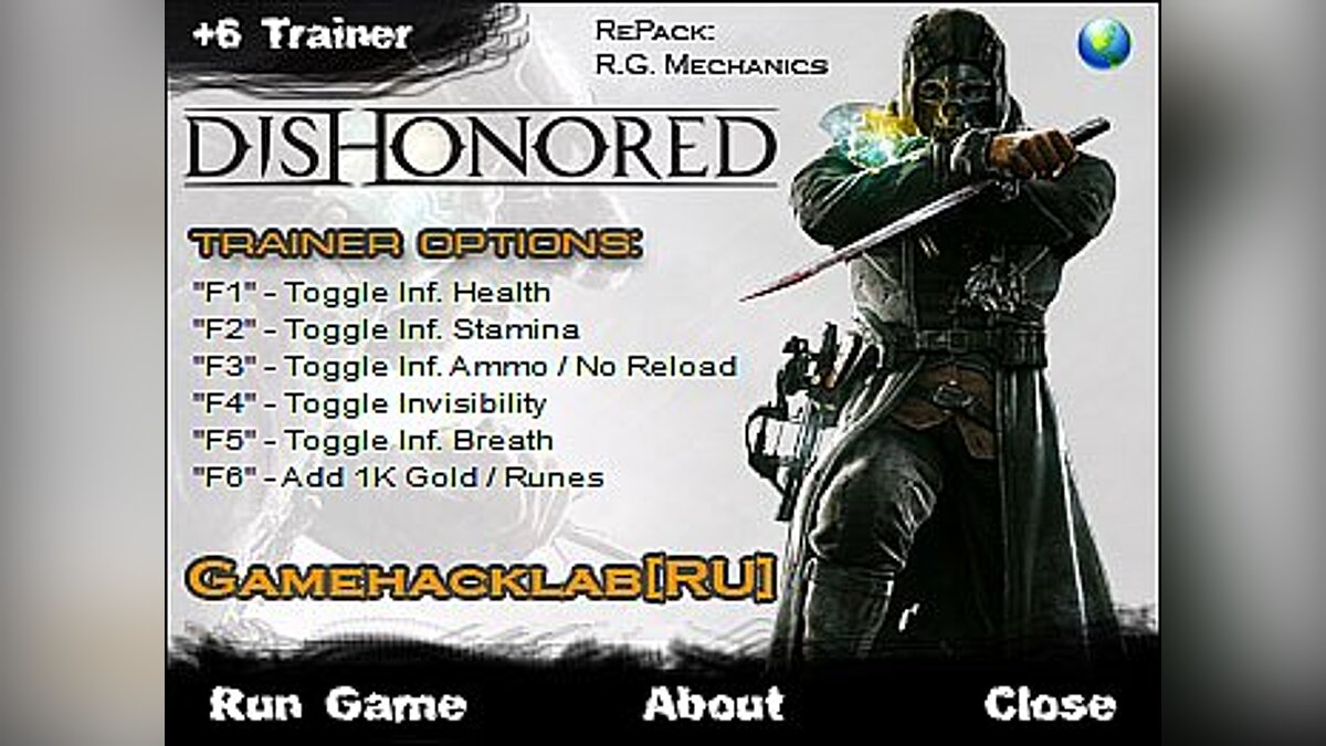 Dishonored — Trainer (+6) [1.4] [CuBiC]