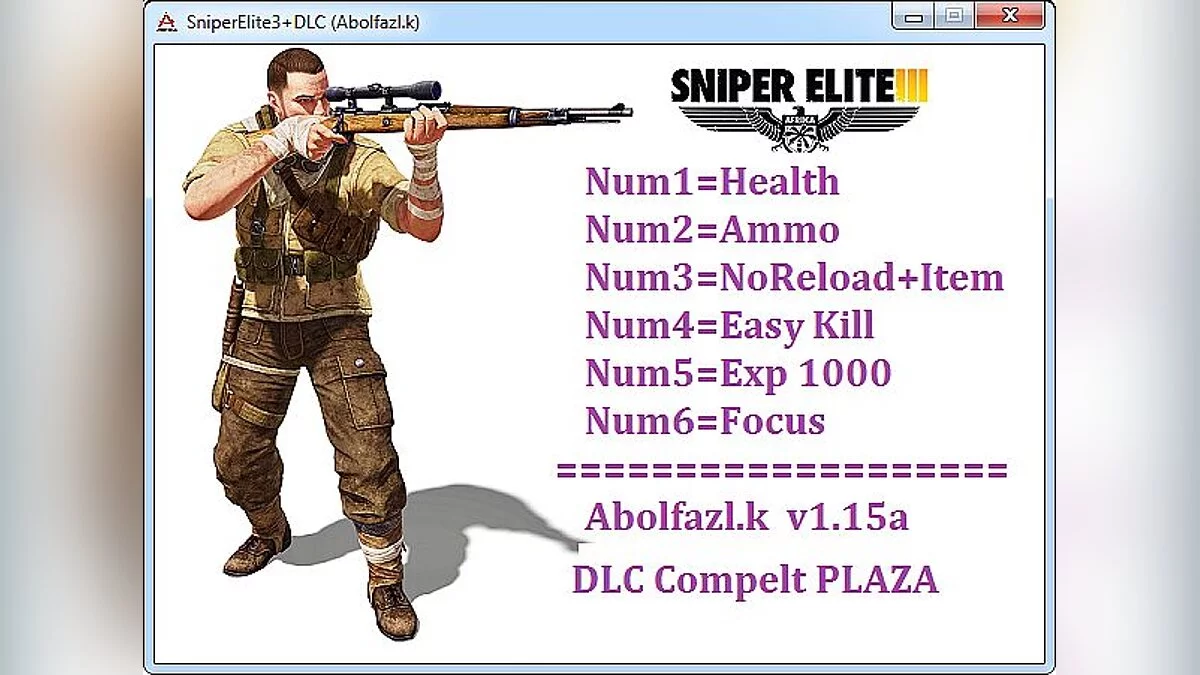 Sniper Elite 3 — Trainer (+6) [1.15a] [Abolfazl.k]