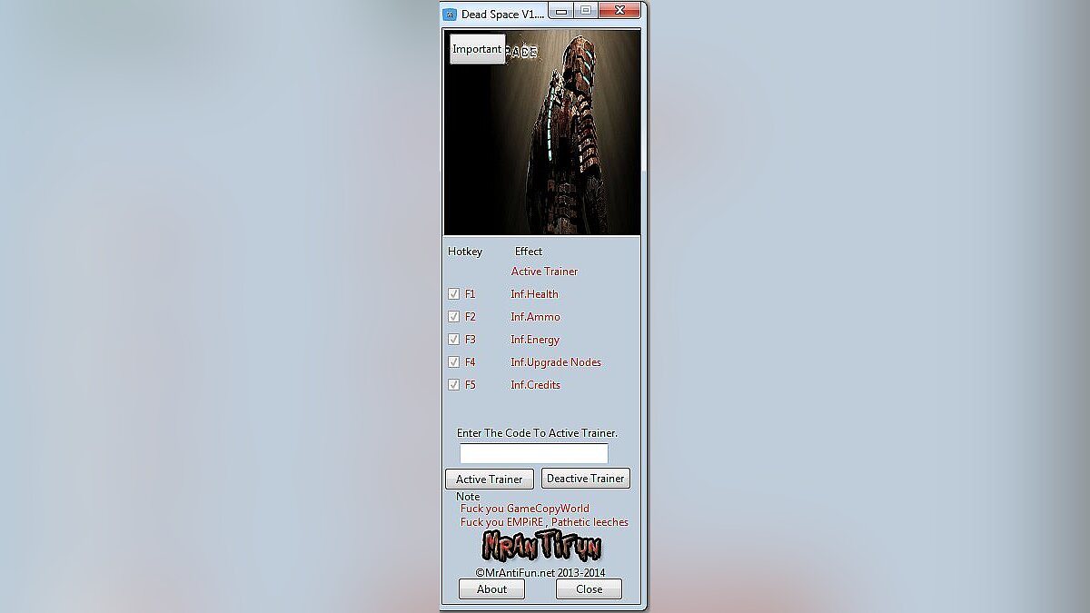Dead Space (2008) — Trainer (+5) [1.0.0.222] [MrAntiFun]