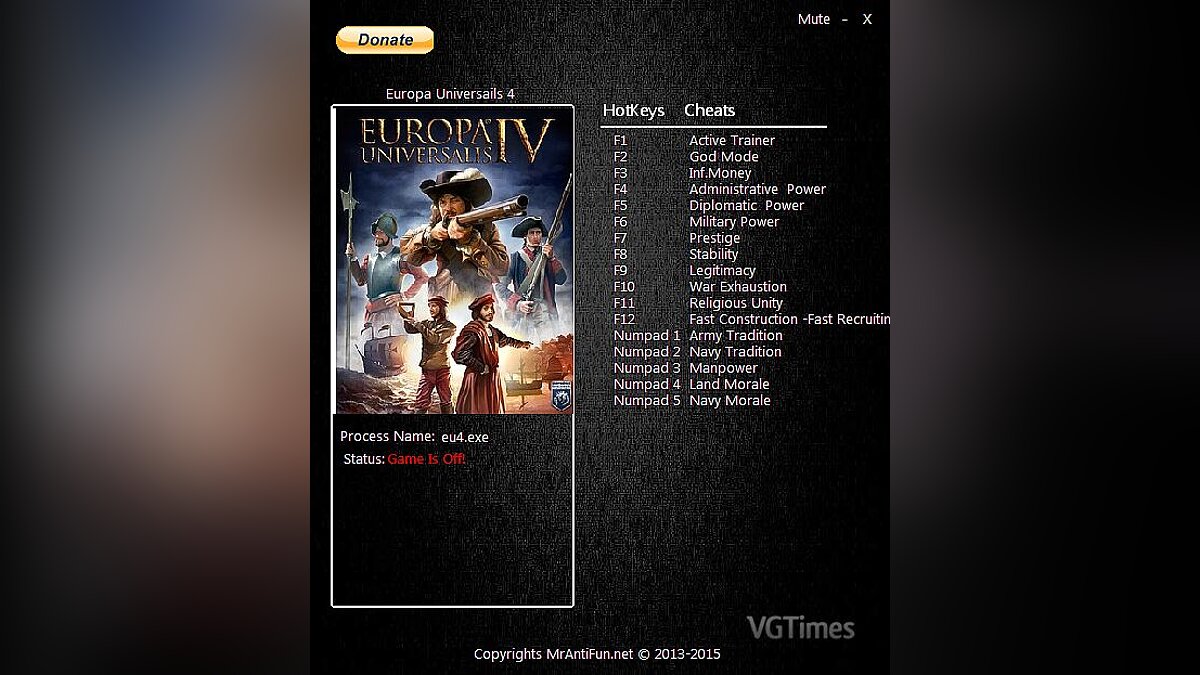 Europa Universalis 4 — Trainer (+16) [1.14.0.0] [MrAntiFun]