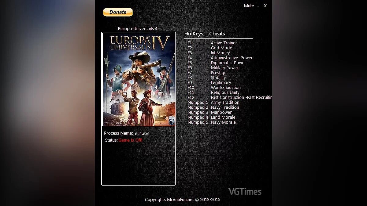 Europa Universalis 4 — Trainer (+17) [1.15.0.0] [MrAntiFun]