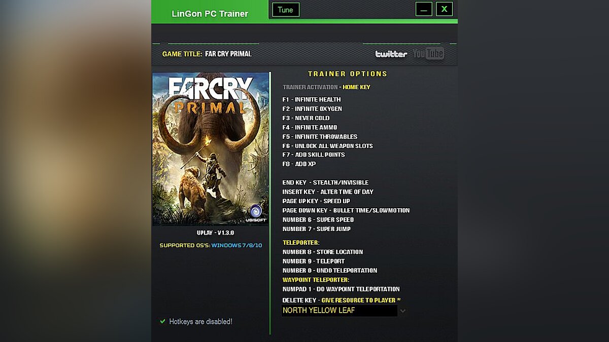 Far Cry: Primal — Trainer (+18) [1.3.0] [LinGon]