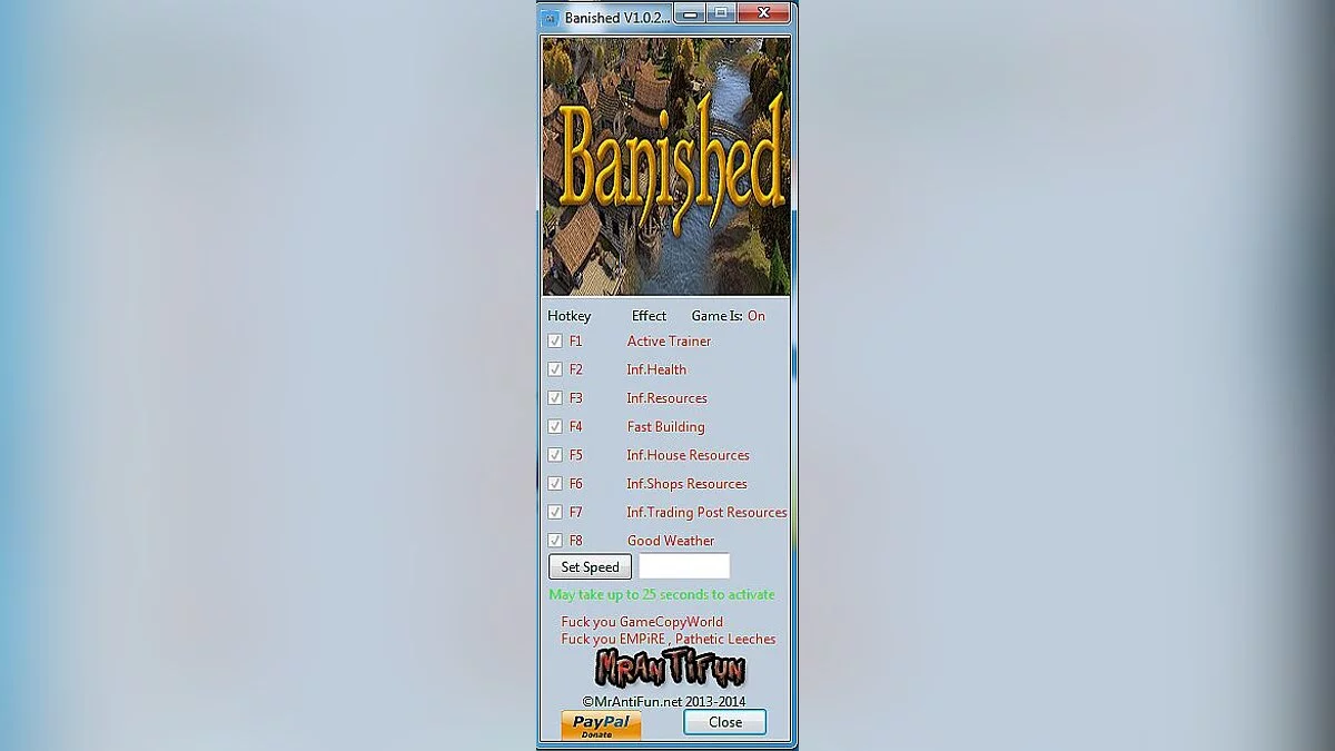 Banished — Trainer (+8) [1.0.2: 64 Bit] [MrAntiFun]