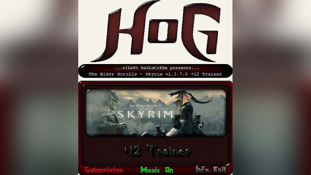 The Elder Scrolls 5: Skyrim — Trainer (+12) [1.2.12.0 / 4GB / 1.3.7.0: Update 2 / Update 3] [HoG / sILeNt heLLsCrEAm]