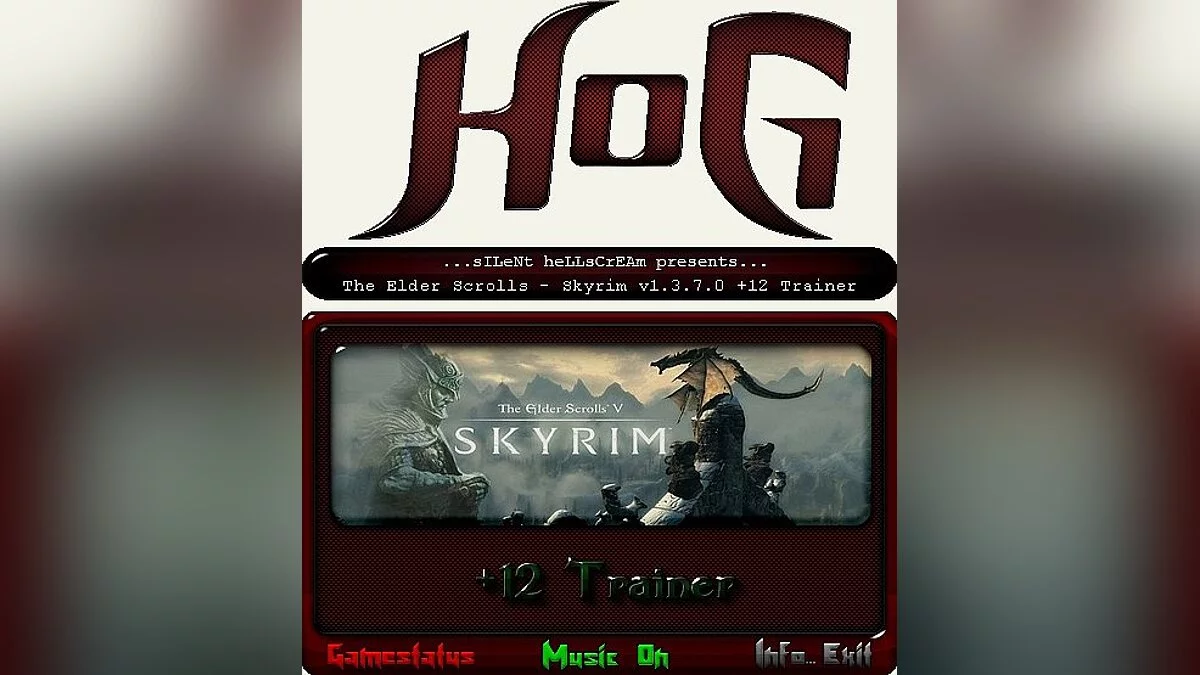 The Elder Scrolls 5: Skyrim — Trainer (+12) [1.2.12.0 / 4GB / 1.3.7.0: Update 2 / Update 3] [HoG / sILeNt heLLsCrEAm]