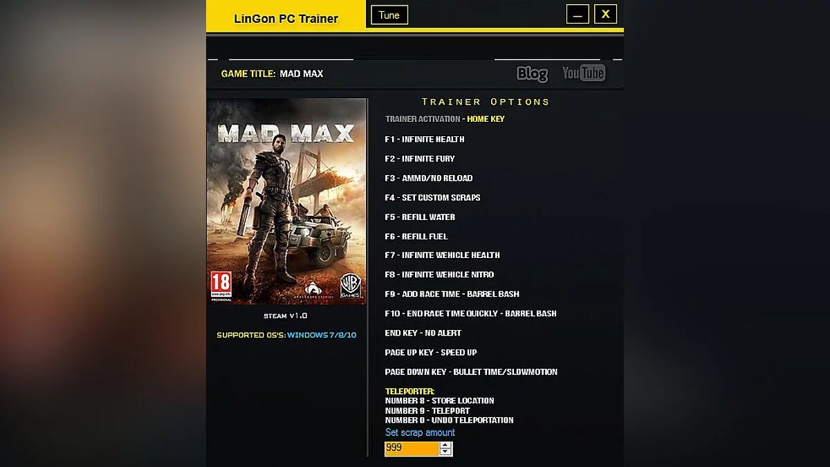 Mad Max — Трейнер / Trainer (+15) [1.01] [LinGon]