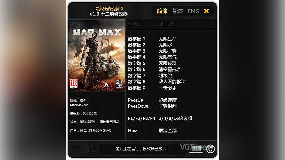 Mad Max — Trainer (+12) [1.0] [FLiNG]