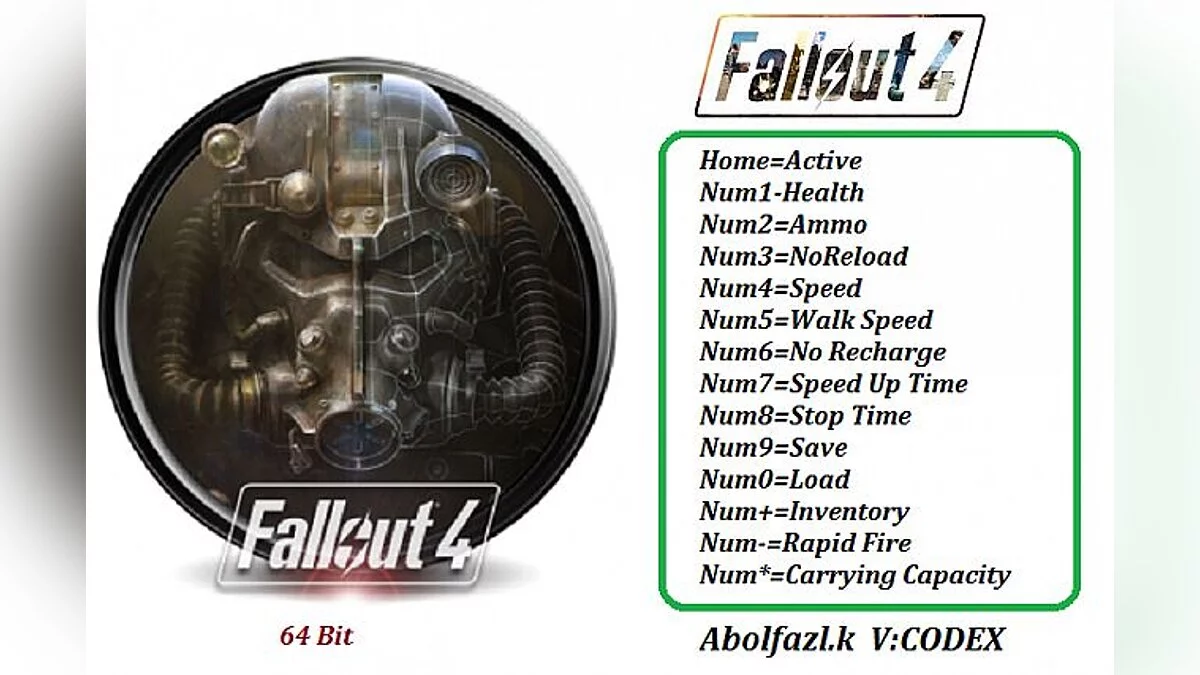 Fallout 4 — Trainer (+13) [1.9.4: x64] [Abolfazl.k]