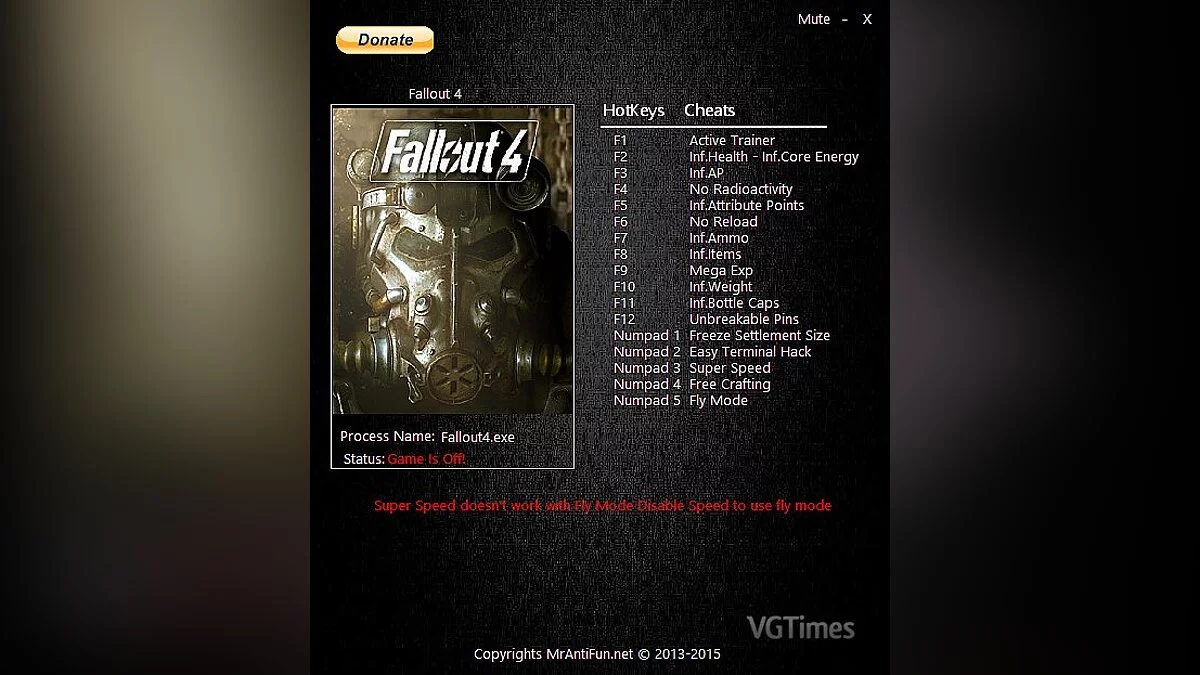 Fallout 4 — Trainer (+17) [1.4.132.0.0] [MrAntiFun]