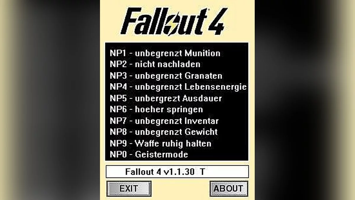 Fallout 4 — Trainer (+10) [1.1.30] [dR.oLLe]