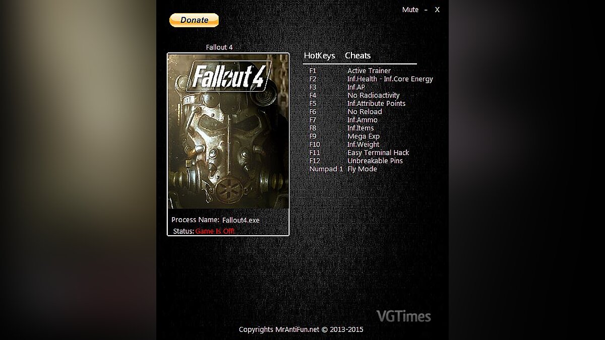 Fallout 4 — Trainer (+13) [1.1.30.0.0] [MrAntiFun]