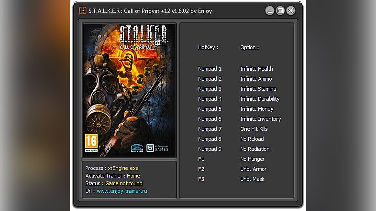 S.T.A.L.K.E.R.: Call of Pripyat — Trainer (+12) [1.6.02] [Enjoy / ETR]