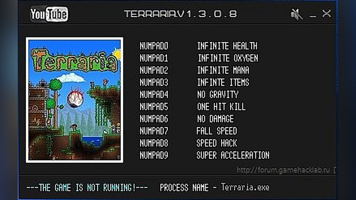 Terraria — Trainer (+10) [1.3.0.8] [LIRW/GHL]